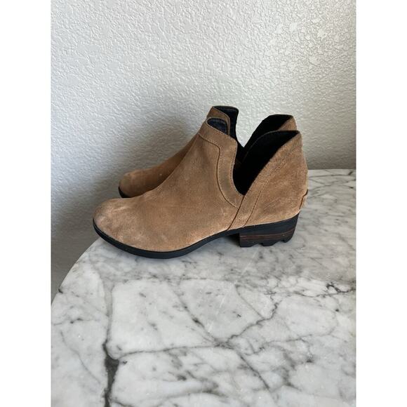 Sorel Lolla Cutout Brown Suede Leather Ankle Boot Women 9 NL2809-224 - Picture 3 of 8